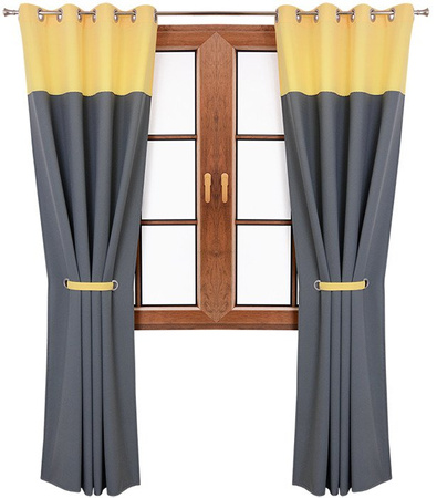 Zasłona matowa duo spięta podwiązką Hitomi wzór 9