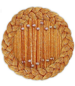 Makaron sznurki srebrna nić z koralami pomarańczowy