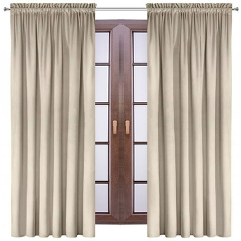 Elegancka zasłona welurowa welwet jasny beżowy zaciemniająca welur aksamitny