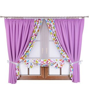 Uroczy komplet dziecięcy zasłony i panel z kokardkami Mika wzór 5