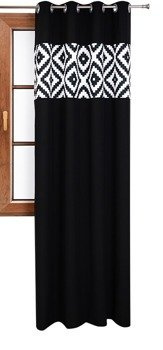 Zasłona matowa duo romby Cindy wzór H1 czarna