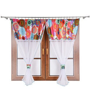 Firana dwa kokony z woalu i tkaniny picasso Elin II O1