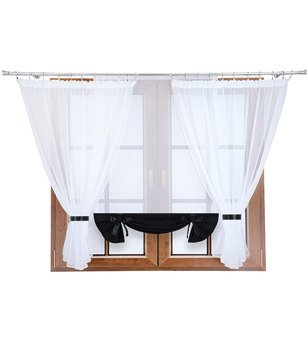 Komplet firan z panelem z woalu Demi II czarny
