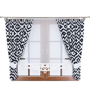 Komplet 2 zasłony w romby H1 panel z ażurem Rubi V