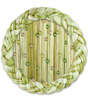 Makaron sznurki z koralikami oliwka mięta ecru kulki