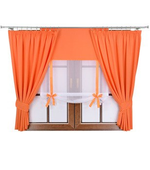 Komplet dwie zasłony panel z kokardkami Vigo III pomarańczowy