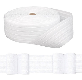 Taśma marszcząca motylek  do firan i zasłon bawełniana szpula 50 m szer 6 cm