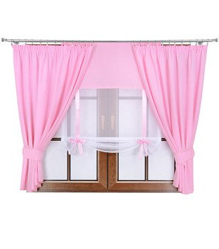 Komplet dwie zasłon panel z kokardkami Vigo III jasny różowy