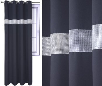 Zasłona matowa Ariel ozdobiona taśmą z cyrkoniami kolory