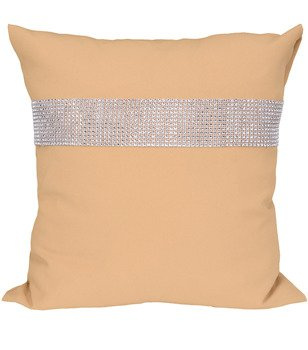 Poszewka dekoracyjna ozdobiona cyrkoniami piaskowa