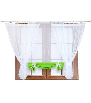 Komplet firan z panelem z woalu Demi II jaskrawy zielony