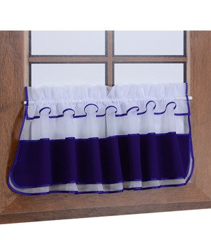 Zazdrostka z woalu i tkaniny matowej ciemno fioletowa Bari z falbanką