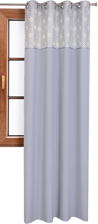 Zasłona szara duo z wyszywanym wzorem Akemi wzór 2