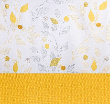 Zasłona matowa duo liście Cindy wzór C2 żółta