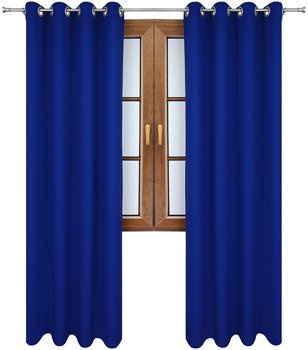 Gładka zasłona matowa Clara kobaltowa klasyczna