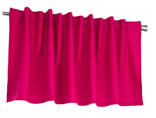 Ozdobny lambrekin z tkaniny matowej ciemny różowy