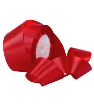 Wstążka atłasowa taśma szeroka lamówka do firan i zasłon czerwona