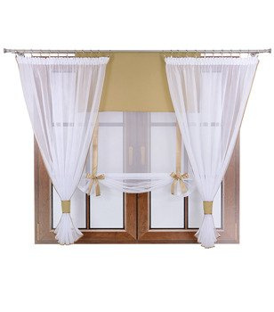 Komplet 2 firany panel z kokardkami Vigo II ciemny beż