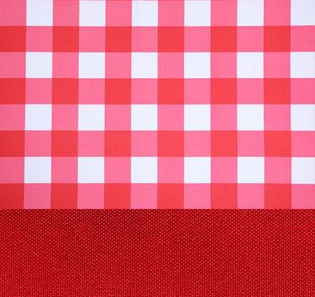 Zasłona matowa duo kratka czerwona Cindy wzor M1