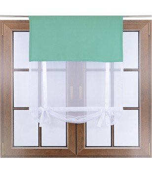 Uroczy panel ekran z woalu Vigo z kokardkami morski