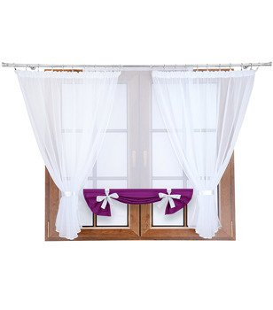 Komplet firan z panelem z woalu Demi II fuksja