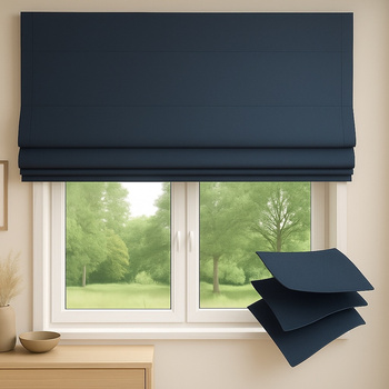 Roleta rzymska zaciemniająca do 100 % blackout na wymiar granatowa