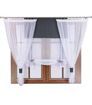 Komplet 2 firany panel z kokardkami Vigo II grafitowy