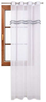 Firana z woalu z pluszowymi pomponami Lilo