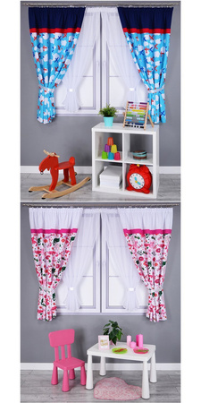 Zestaw dziecięcy zasłony w groszki firany z woalu Mika II wzór 6 kropki