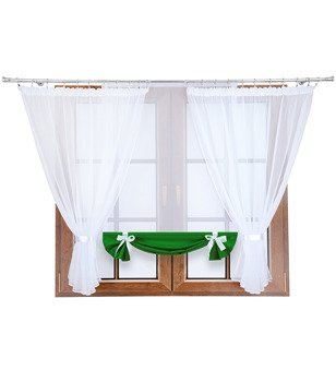 Komplet firan z panelem z woalu Demi II zielony