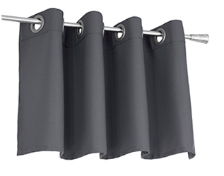 Ozdobny lambrekin z tkaniny matowej ciemny szary