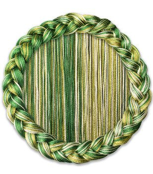 Makaron gładki ciemny zielony oliwka złoty klasyczny sznurki