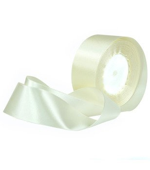 Wstążka atłasowa taśma szeroka lamówka do firan i zasłon ecru