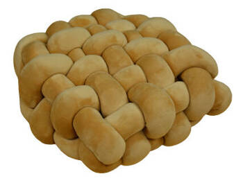 Poduszka dekoracyjna supeł pleciona z warkoczy knot pillows beżowa