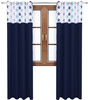 Zasłona granatowa matowa duo gwiazdki Rubi 2 wzór U1