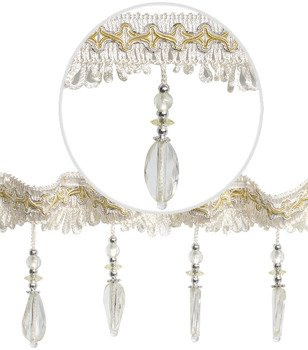 Dekoracyjna taśma z koralikami do firan i zasłon wzór 22 ecru