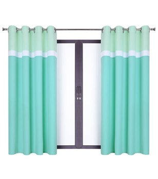 Urocza zasłona trio turkusowa pas biały mięta Maiko wzór 8