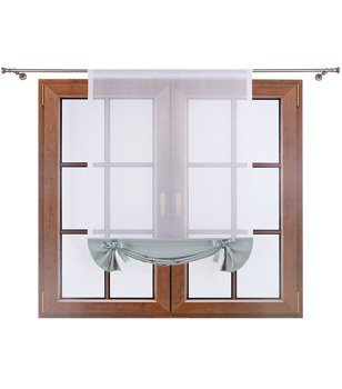 Uroczy panel z woalu dół matowy i kokardki Demi II jasny szary