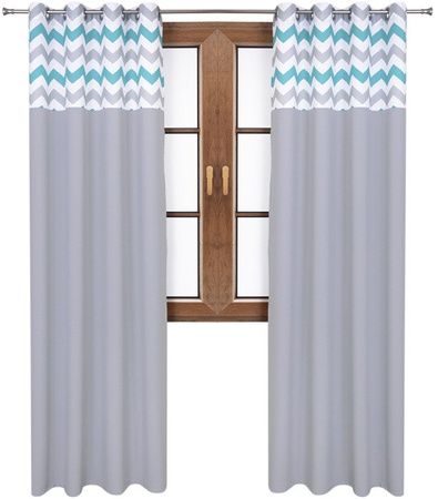 Zasłona jasno szara matowa  duo zygzaki Rubi 2 wzór B3