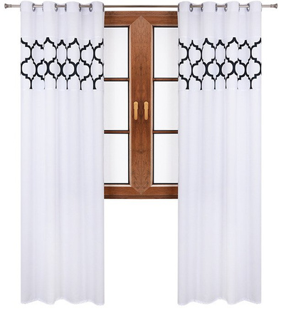 Zasłona matowa duo maroko Cindy wzór A7 biała