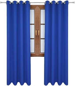 Gładka zasłona matowa Clara szafirowa klasyczna