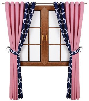 Komplet zasłon różowych duo maroko  Areta II wzór 6