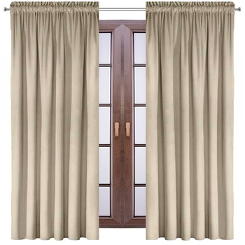 Elegancka zasłona welurowa welwet beżowy zaciemniająca welur aksamitny