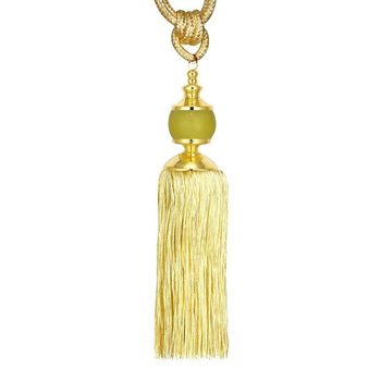 Ekskluzywny chwost do zasłon z kulą perlową jasny złoty