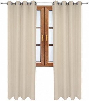 Gładka zasłona matowa Clara chłodny beż klasyczna