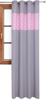 Zasłona matowa duo groszki Cindy wzór E2 szara kropki