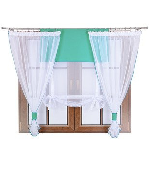 Komplet 2 firany panel z kokardkami Vigo II morski