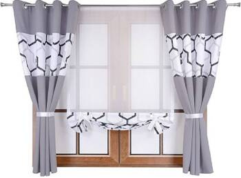 Komplet zasłony duo plastry I1 panel z woalu Cindy 5