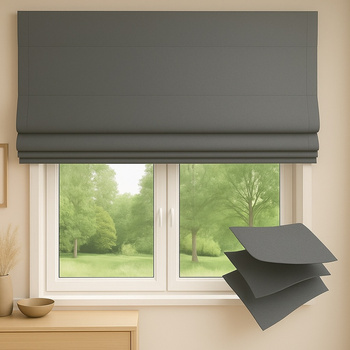 Roleta rzymska zaciemniająca do 100 % blackout na wymiar ciemno szara