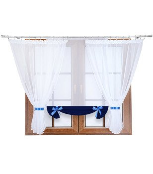 Komplet firan z panelem z woalu Demi II granatowy